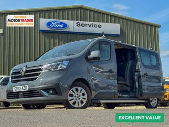 Renault Trafic Crew Cab LWB L2H1 Sport Ll30 A/C Alloys Cam Nav Tow Bar EURO 6 N