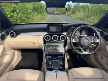 Mercedes-Benz C Class C200 AMG Line Convertible Auto Petrol BEIGE LEATHER/BLUE CONVERT