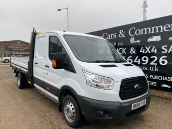Ford Transit 350 2.2 TDCi LWB DOUBLE CAB DROPSIDE 3 SEATER EURO6 42K 1 COUNCI