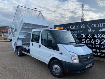 Ford Transit T350 2.2 TDCI L3H1 CREW CAB 6 SEATER LWB CAGED TIPPER TAIL LIFT 