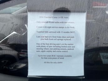 VAUXHALL CORSA 1.4 SE 5dr Auto