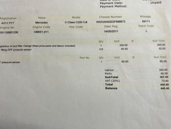 Mercedes-Benz C Class 2.1 C220 CDI BlueEfficiency Sport G-Tronic+ Euro 5 (s/s) 5dr