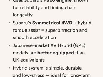 Subaru XV 2.0 Hybrid 4WD - Jap Service History