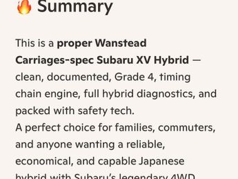 Subaru XV 2.0 Hybrid 4WD - Jap Service History