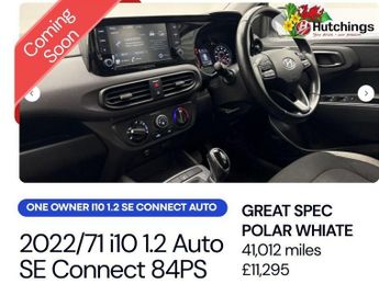 Hyundai i10 1.2 SE Connect Hatchback 5dr Petrol Auto Euro 6 (s/s) (84 ps)