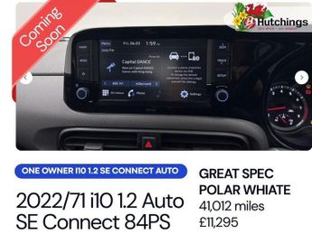 Hyundai i10 1.2 SE Connect Hatchback 5dr Petrol Auto Euro 6 (s/s) (84 ps)