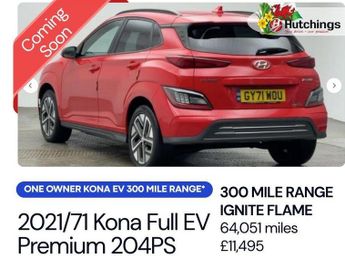 Hyundai KONA 64kWh Premium SUV 5dr Electric Auto (10.5kW Charger) (204 ps)