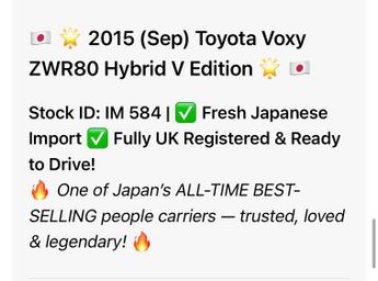 Toyota Voxy 1.8 Hybrid V Edition - Service History