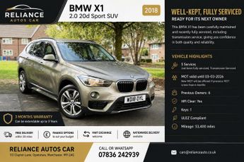 BMW X1 2.0 20d Sport SUV 5dr Diesel Auto xDrive Euro 6 (s/s) (190 ps)