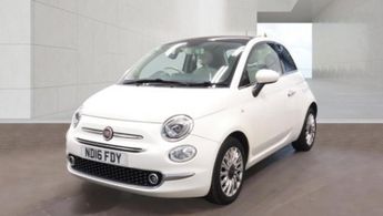 Fiat 500 1.2 500 My17 1.2 69hp Lounge White 3dr LOWTAX+PANROOF