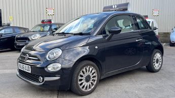 Fiat 500 1.2 500 My16 1.2 69hp Lounge Black 3dr LOW TAX+PANROOF+DAB