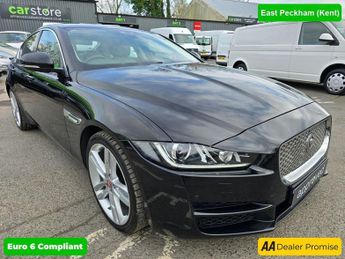 Jaguar XE 2.0 PORTFOLIO 4d 178 BHP IN BLACK WITH 46,600 MILES AND A FULL S