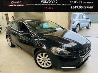 Volvo V40 2.0 D3 SE LUX NAV 150BHP HIGH SPEC LOW ROAD TAX FINANCE PART EXC