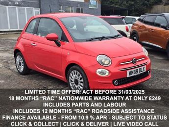 Fiat 500 1.2 Lounge Hatchback 3dr Petrol Manual Euro 6 (s/s) (69 bhp)