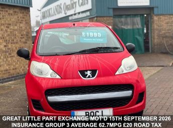 PEUGEOT 107 1.0 12V Urban Lite Hatchback 3 Door Lazer Red Petrol Manual Euro