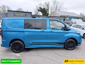 FORD TRANSIT CUSTOM Blue 2.5 320 Duratec Euro 6 plug-in hybrid crew, 31,800 miles, U