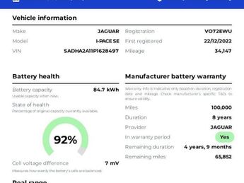 JAGUAR I-PACE 400 90kWh SE SUV 5dr Electric Auto 4WD (400 ps)