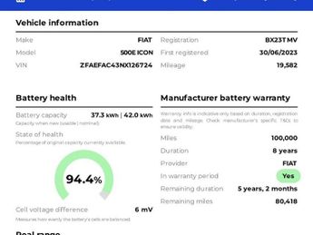 FIAT 500E 42kWh Icon Hatchback 3dr Electric Auto (118 ps)
