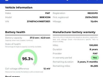 FIAT 500E 42kWh Icon Hatchback 3dr Electric Auto (118 ps)