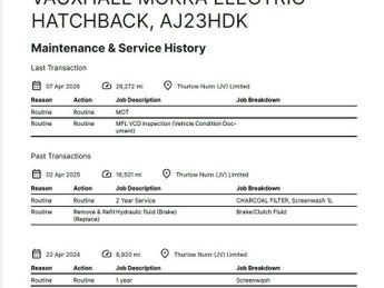 VAUXHALL MOKKA ELECTRIC 50kWh GS SUV 5dr Electric Auto (136 ps)