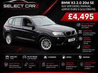 BMW X3 2.0 20d SE SUV 5dr Diesel Manual xDrive Euro 5 (s/s) (184 ps)