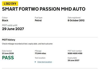 SMART FORTWO 1.0 MHD Passion Coupe 2dr Petrol SoftTouch Euro 5 (s/s) (71 bhp)