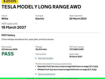 TESLA MODEL Y (Dual Motor) Long Range SUV 5dr Electric Auto 4WDE (384 bhp)