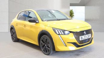 Peugeot E-208 Yellow 50kWh GT EV, 10,250 miles, Automatic, Half leather, Rear 