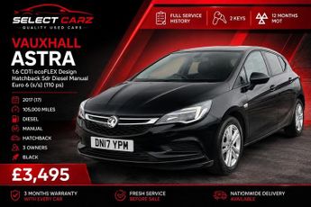 VAUXHALL ASTRA 1.6 CDTi ecoFLEX Design Hatchback 5dr Diesel Manual Euro 6 (s/s)