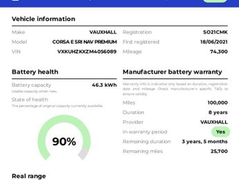 VAUXHALL CORSA Corsa E SRi Nav Premium 5dr