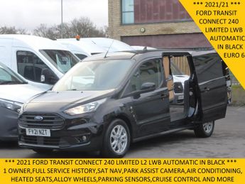 Ford Transit Connect 240 Limited L2 Lwb Automatic In Black,sat Nav,air Conditioning,p