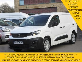 Peugeot Partner Bluehdi Professional L2 Lwb With Only 33.000 Miles,air Condition