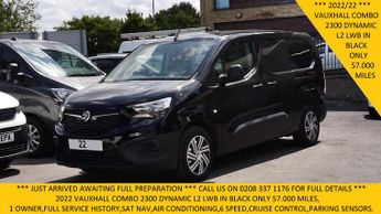 Vauxhall Combo 2300 Dynamic L2 Lwb In Black With Sat Nav,air Conditioning,parki