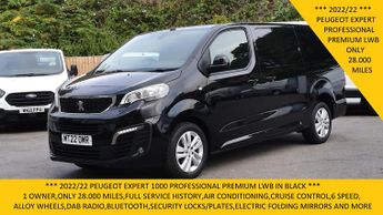 Peugeot Expert 1000 Professional Premium L2 Lwb In Black Only 28.000 Miles,air 