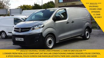 Vauxhall Vivaro 2900 Dynamic L1 Swb In Grey/silver With Sat Nav,air Conditioning