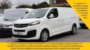 Vauxhall Vivaro 3100 Sportive L2h1 Lwb Automatic With Sat Nav,air Conditioning,p