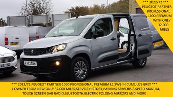 Peugeot Partner 1000 Professional Premium L1 Swb Only 32.000 Miles,air Condition