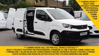 Peugeot Partner 1.5 Bluehdi Professional Premium 5 Seater Combi Crew Van With Ai