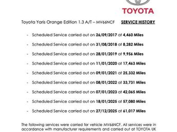 Toyota Yaris 1.33 Dual VVT-i Orange Edition Hatchback 5dr Petrol Multidrive S