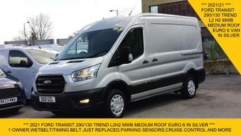 Ford Transit 290 TREND L2 H2 MWB MEDIUM ROOF IN SILVER,WETBELT REPLACED,PARKI