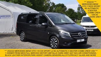 Mercedes Vito 119 CDI SPORT 9G AUTOMATIC L2 5 SEATER COMBI CREW VAN,NAV,AIR CO