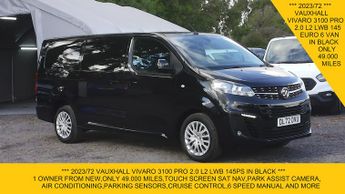 Vauxhall Vivaro 3100 PRO 2.0 L2 LWB 145PS IN BLACK,ONLY 49.000 MILES,SAT NAV,CAM