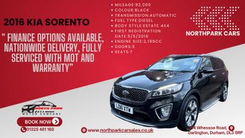 Kia Sorento CRDI KX-4 ISG buy nil dep & only £74 a week t&c sat nav dab radi